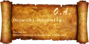 Oszaczki Annabella névjegykártya